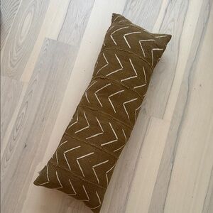 Olive and Cream Mudcloth Pillow for Bed